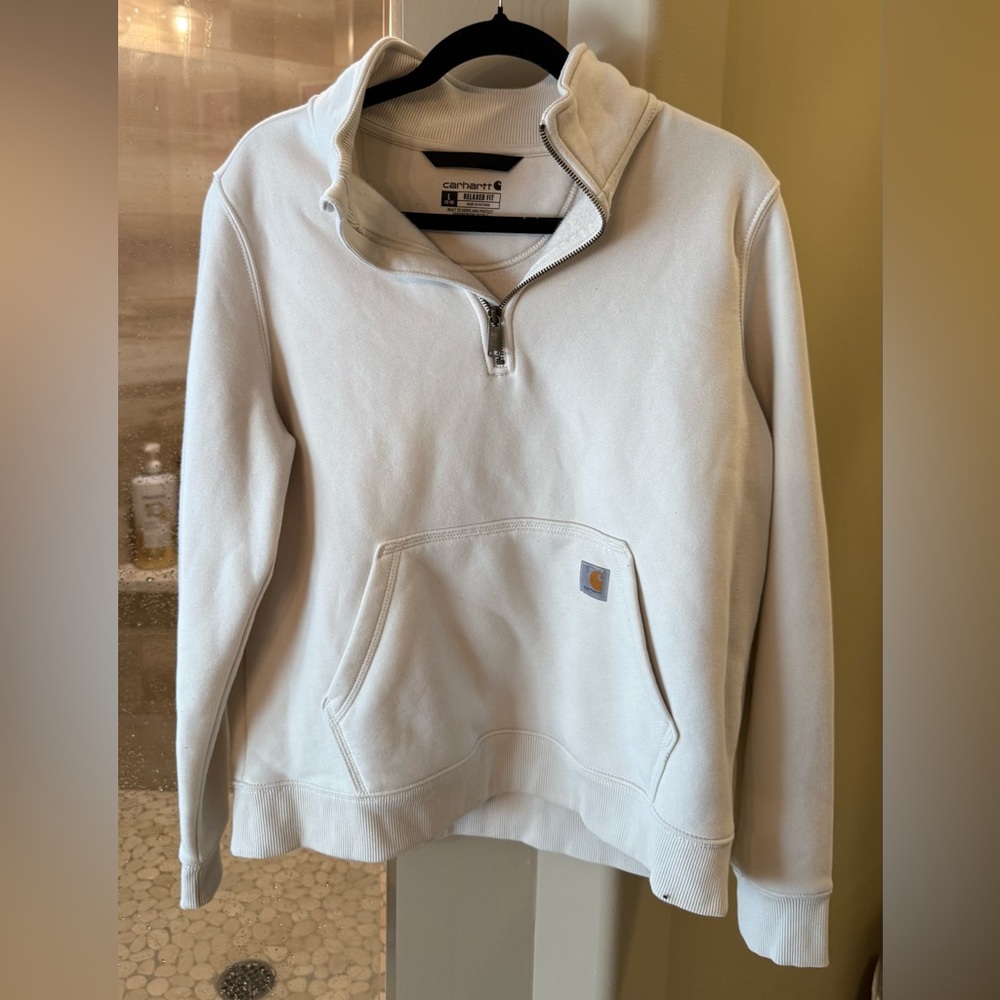 Carhartt Cream Quarter-Zip Sweatshirt